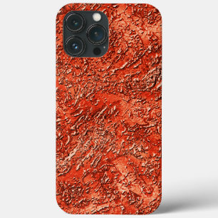 Small furrow texture on cardinal red to copper thr iPhone 13 pro max case