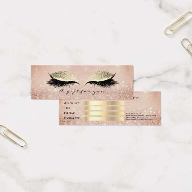 Small Gift Certificate Blush Glitter Lash Makeup (Office)