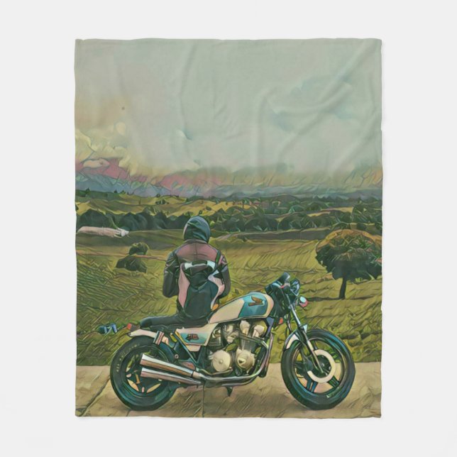 small gifts for motorcyclists fleece blanket (Front)