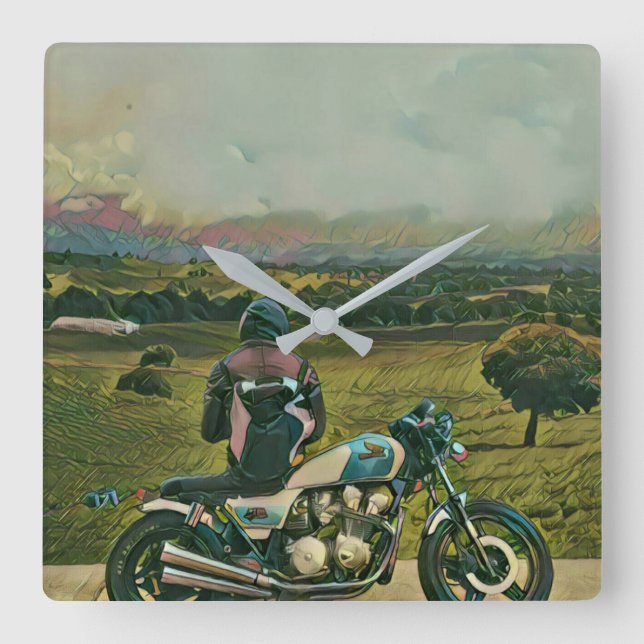 small gifts for motorcyclists square wall clock (Front)
