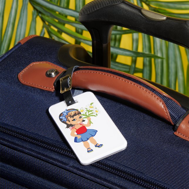 Small Girl Holding Daisies Luggage Tags (Creator Uploaded)