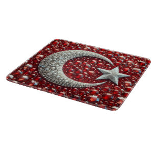 Small glass cutting board Turkish Colours