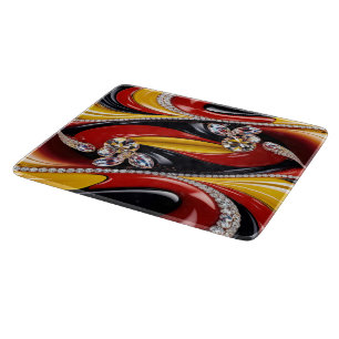 Small glass cutting board with Belgian Colours