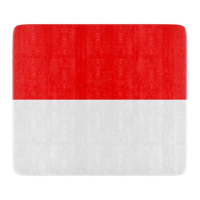Small glass cutting board with flag of Indonesia (Front)