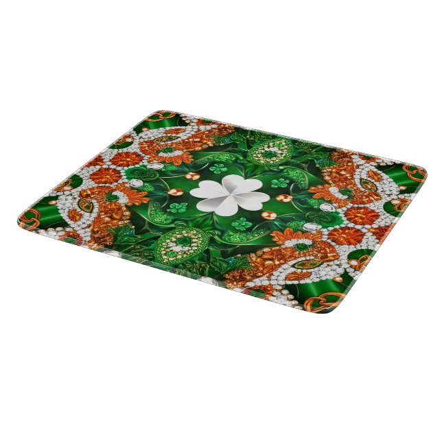 Small glass cutting board with Irish Colours (Corner)