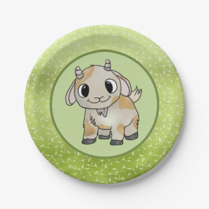 small goat  paper plate