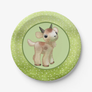 Small goats paper plate