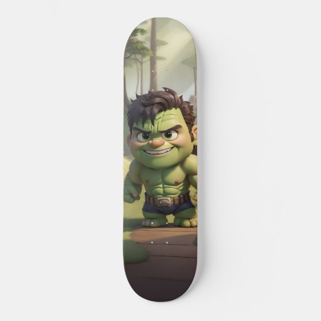 Small Green Avenger Comic Skateboard (Front)