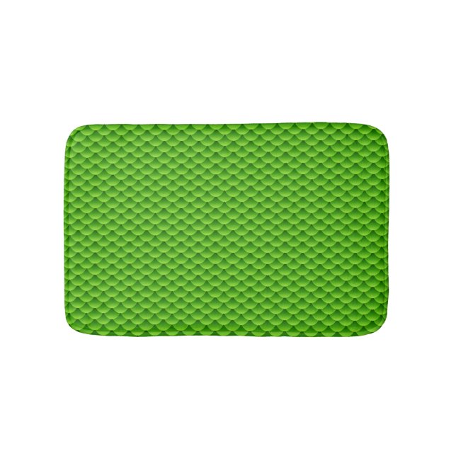 Small Green Fish Scale Pattern Bath Mat (Front)