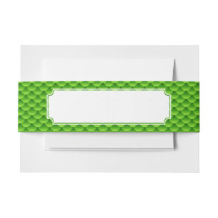 Small Green Fish Scale Pattern Invitation Belly Band