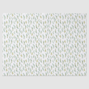 Small Green Foliage Leaves Tissue Paper