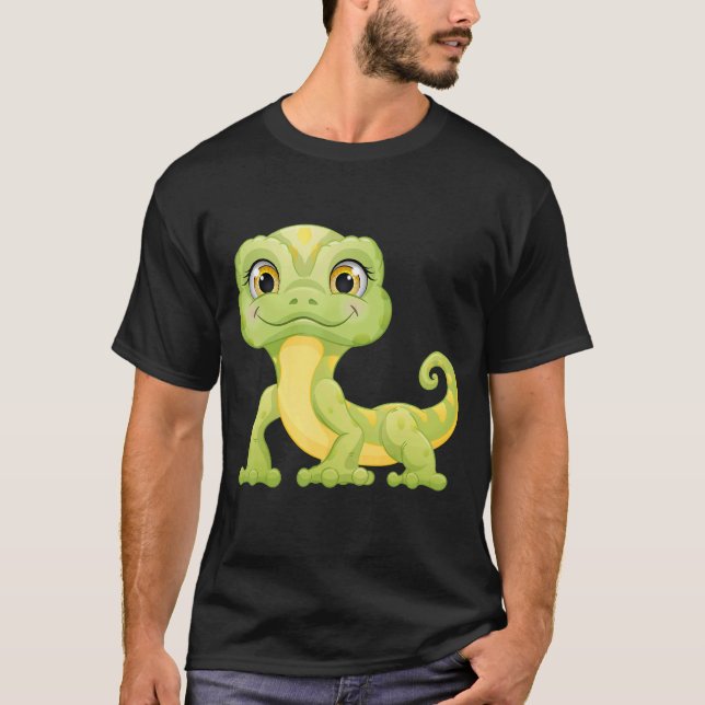 Small Green Lizard Iguana Reptiles T-Shirt (Front)