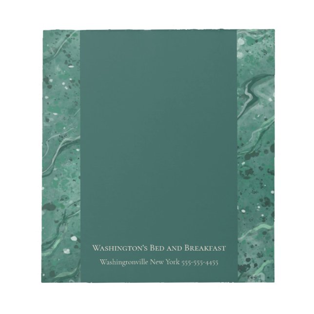 Small Green Marble Desk Notepad Paper Pad (Front)