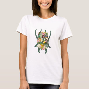 Small Green to Teal Gradient Scarab Beetle T-Shirt