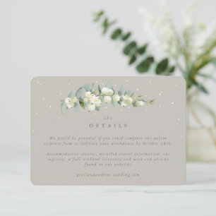 Small Greige Snowberry+Eucalyptus Online Response Enclosure Card