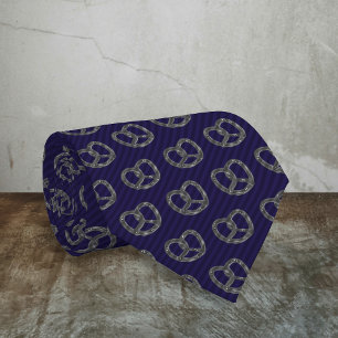 Small Grey Pretzel on Dark Stripe Formal Tie