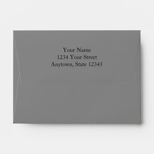 Small Grey RSVP Card or Greeting Card Envelopes (Back (Top Flap))
