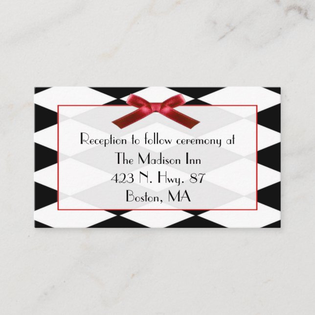 Small Harlequin Wedding enclosure cards (Front)