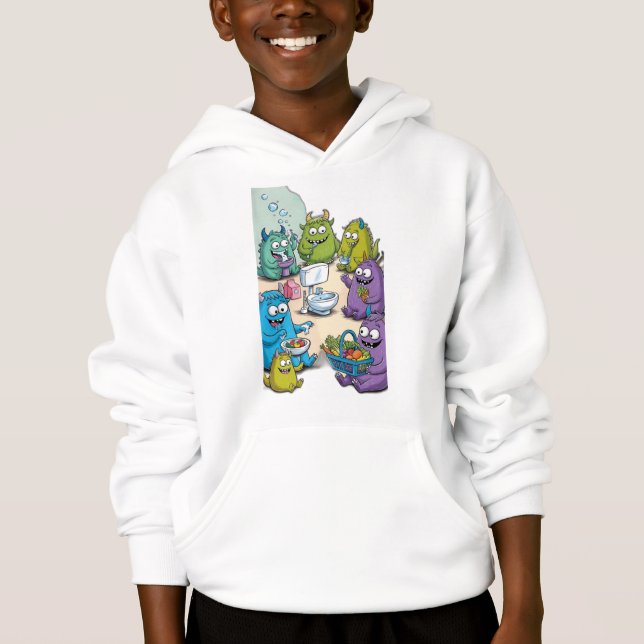 Small, harmless monsters doing daily activities (Front)