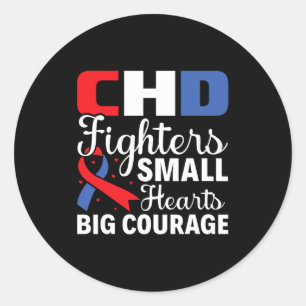 Small Heart Big Courage - Chd Awareness  Classic Round Sticker