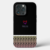 Small Heart Pattern Repeat Border Rainbow