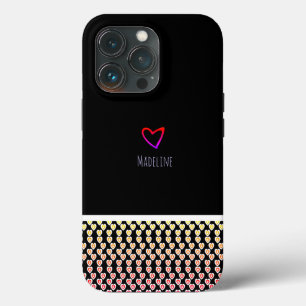 Small Heart Pattern Repeat Border Rainbow iPhone 13 Pro Case