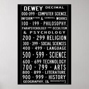 Small Home Library Dewey Decimal Busroll Poster