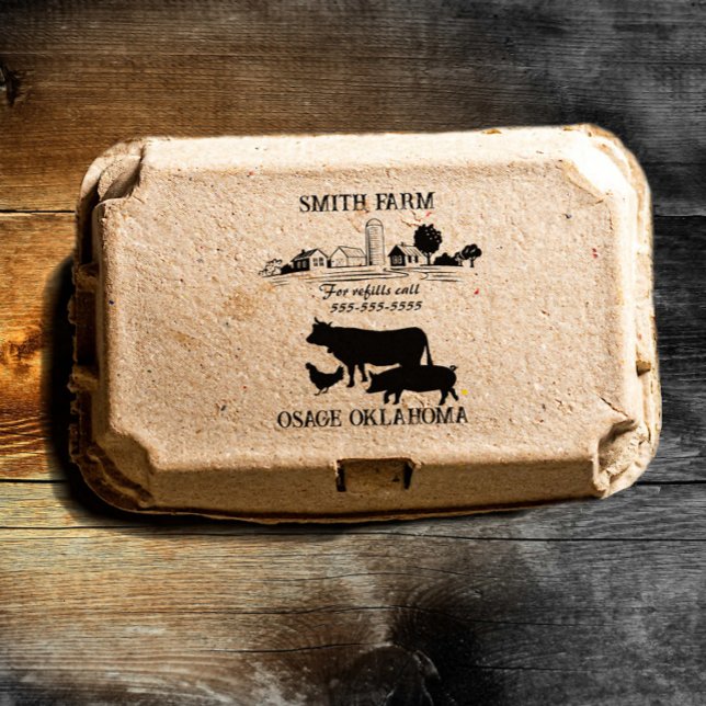 Small Homestead Farm Egg Carton Food Label  Rubber Stamp (Creator Uploaded)