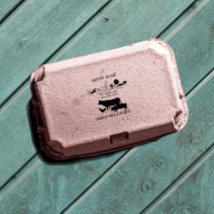 Small Homestead Farm Egg Carton Food Label Self-inking Stamp