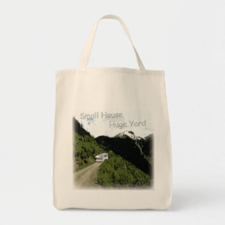 "Small House. Huge Yard." RV Themed Grocery Tote Bag