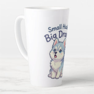 Small Husky Big Drama Funny Puppy Latte Mug