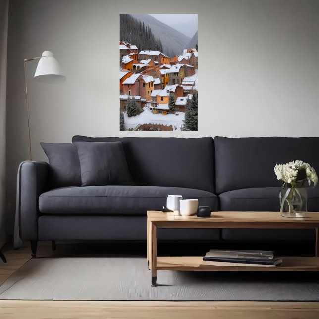 Small Italian village in the mountain | AI Art Poster (Creator Uploaded)