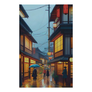 Small Japanese Rainy Road Photo Print