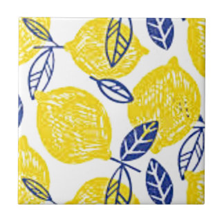 small lemon printed ceramic tile