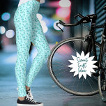 Small Linked Teal Hearts Pattern Over Pastel Green Leggings<br><div class="desc">This fun design features a pattern of small linked two different colour green hearts over a pastel green background.</div>