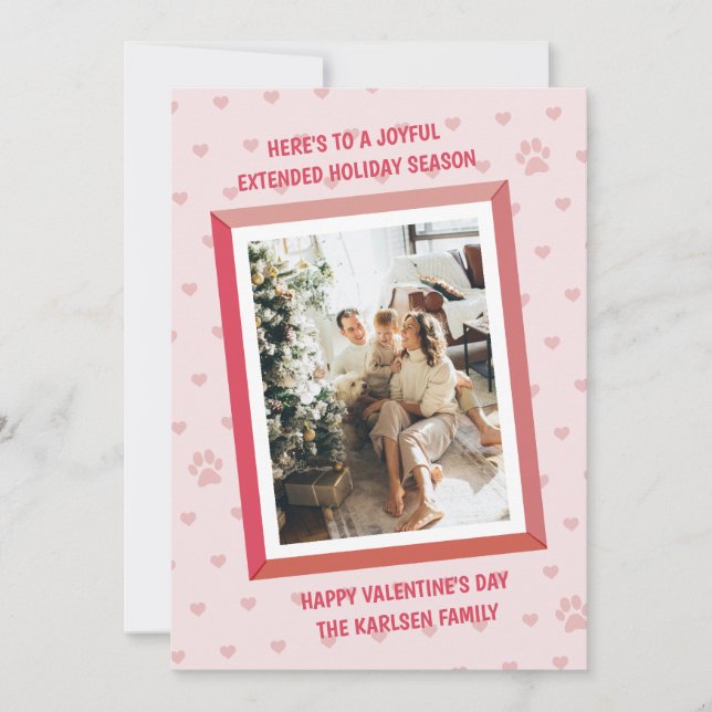 Small little hearts pattern holiday card (Front)