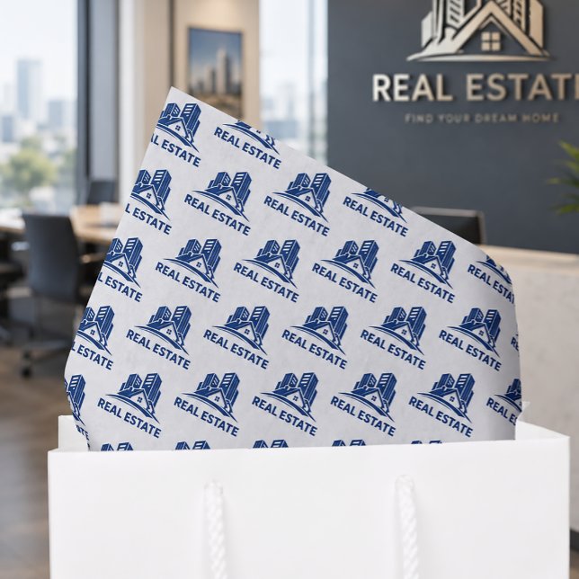 Small Logo Custom Real Estate Business Tissue Paper (Custom Real Estate Logo Tissue Paper)