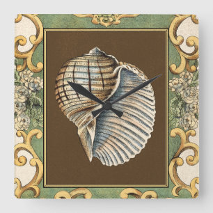 Small Mermaid's Shells Square Wall Clock