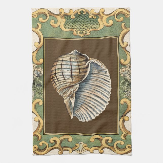 Small Mermaid's Shells Tea Towel (Vertical)