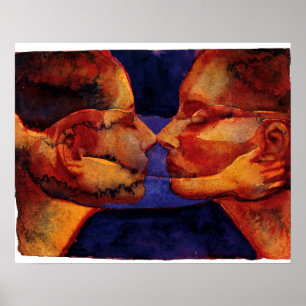 Small Mirror Twin with Figure Poster