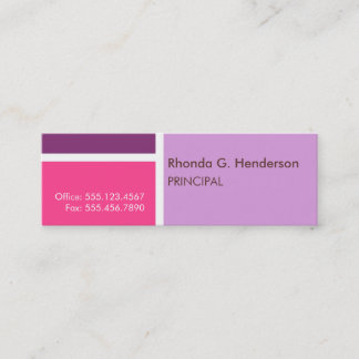 Small modern colour block purple professional mini business card