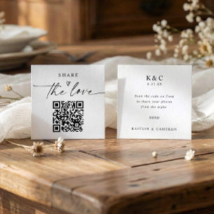 Small Modern Share the Love Cards with QR Code