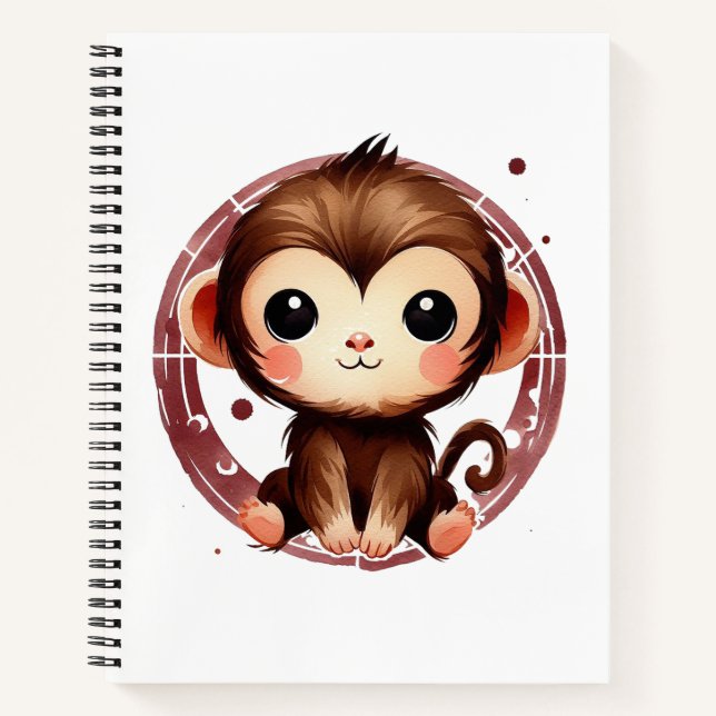 Small Monkey Spiral Notebook (Front)