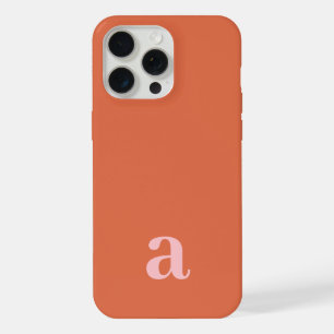 Small Monogram Letter Pink & Red Minimalist iPhone 15 Pro Max Case