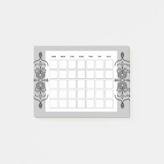 small monthly calender post-it notes
