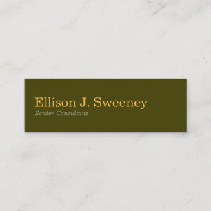 Small moss grey professional bold type design mini business card
