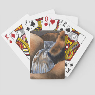 Small mountain stream waterfall landscape playing cards