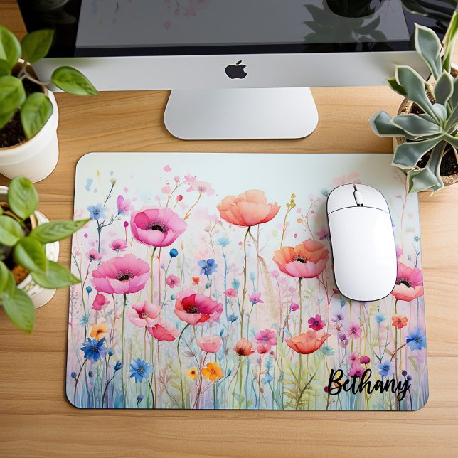 Small Mousepad, Watercolor Of Wildflowers,  Mouse Pad (Creator Uploaded)