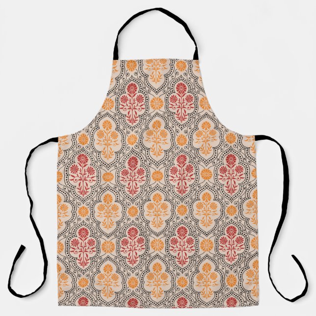 SMALL MUGHAL FLOWER PATTERN DESIGN BACKGROUND ARTp Apron (Front)