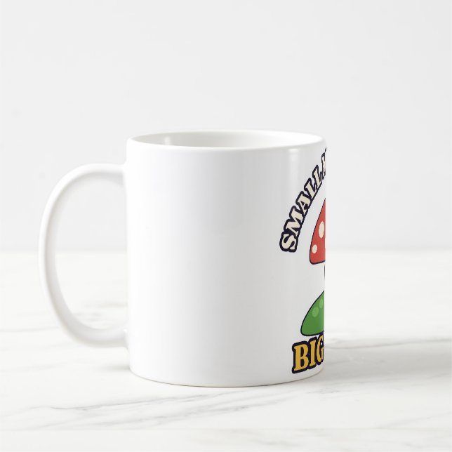 Small Mushroom Big Plans Toadstool Coffee Mug (Left)